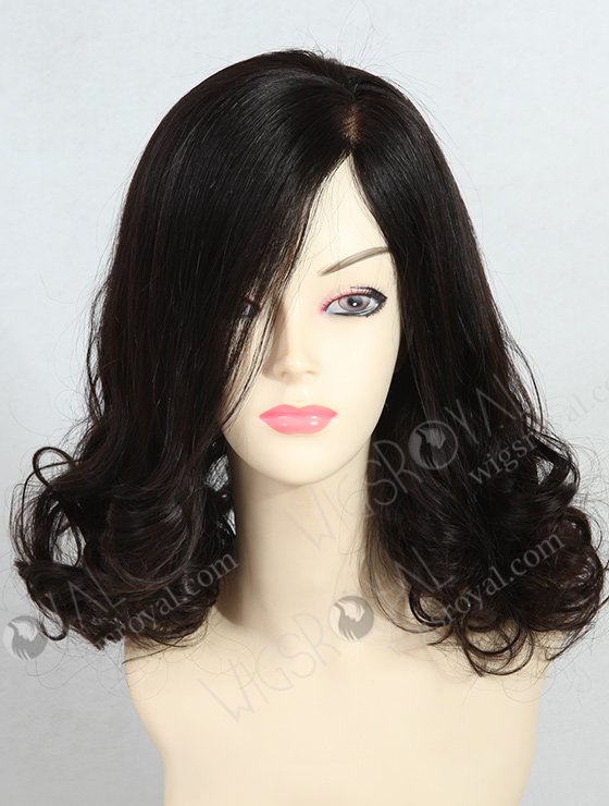 In Stock Brazilian Virgin Hair 16" Straight with Curl Tip Natural Color Full Lace Glueless Wig GL-04040-1979