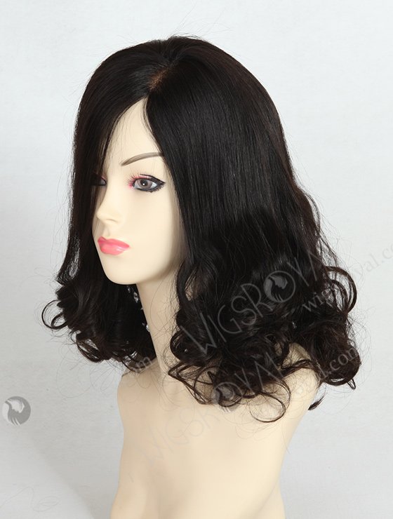 In Stock Brazilian Virgin Hair 16" Straight with Curl Tip Natural Color Full Lace Glueless Wig GL-04040-1981