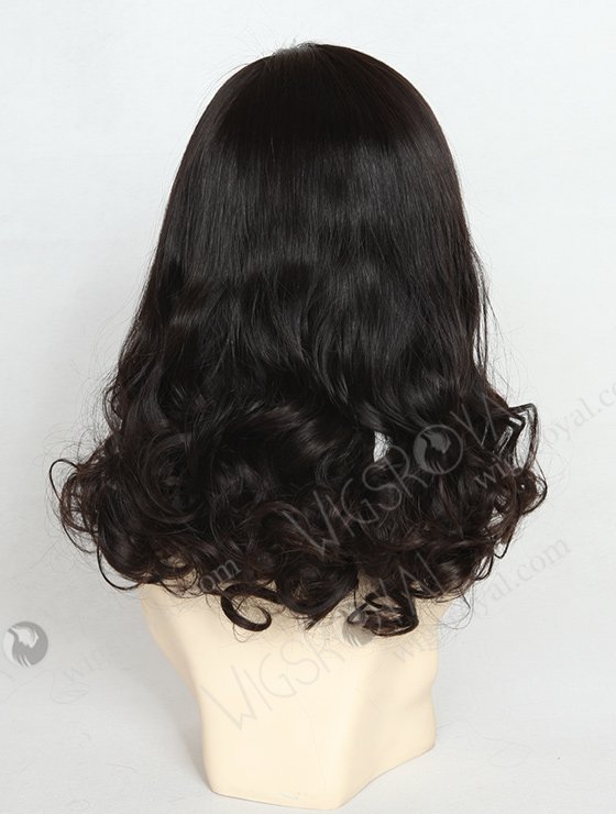 In Stock Brazilian Virgin Hair 16" Straight with Curl Tip Natural Color Full Lace Glueless Wig GL-04040-1982