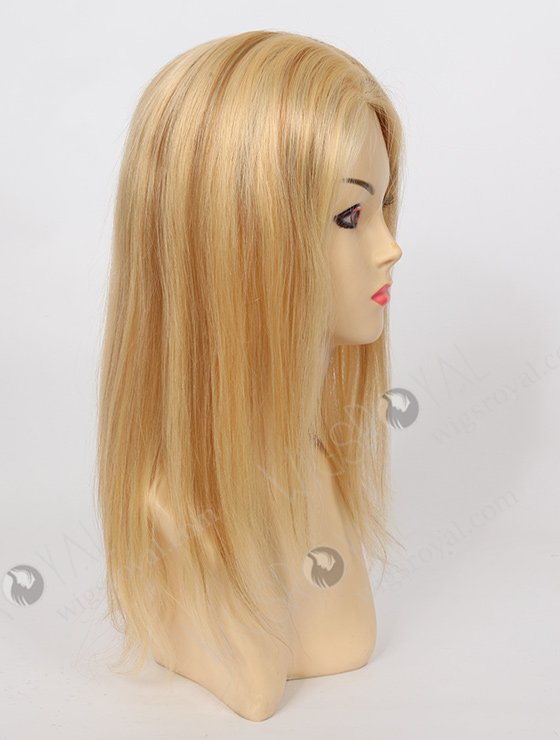 In Stock European Virgin Hair 14" Straight Color 22# with 8# Highlights Silk Top Glueless Wig GL-08007-2373