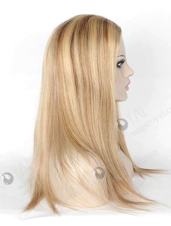 In Stock European Virgin Hair 16" Straight T9/22# with 9# Highlight Silk Top Glueless Wig GL-08051-2437