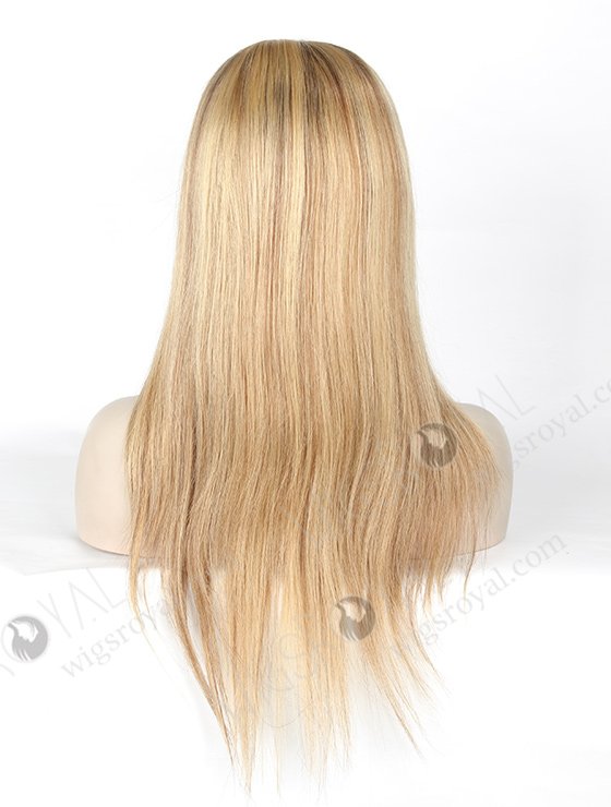 In Stock European Virgin Hair 16" Straight T9/22# with 9# Highlight Silk Top Glueless Wig GL-08051-2439