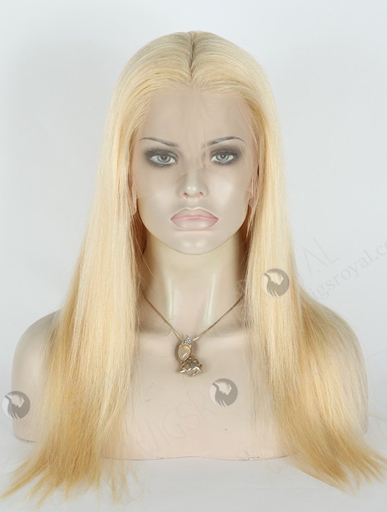 In Stock Brazilian Virgin Hair 18" Straight 22#/613# Highlights Color Lace Front Wig MLF-04020-2180