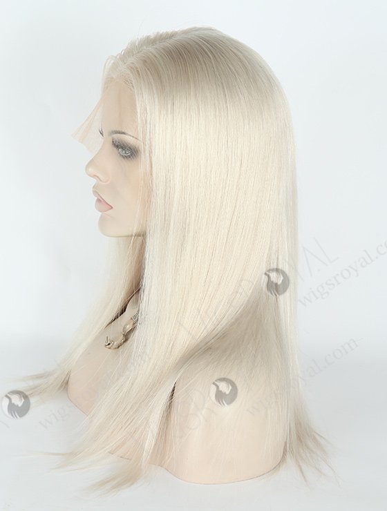 In Stock Brazilian Virgin Hair 16" Straight Silver Color Lace Front Wig MLF-04019-2174