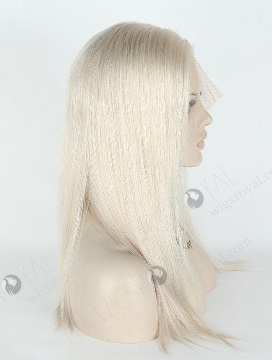 In Stock Brazilian Virgin Hair 16" Straight Silver Color Lace Front Wig MLF-04019-2175