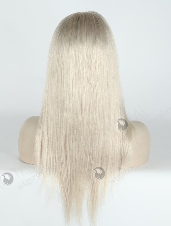 In Stock Brazilian Virgin Hair 16" Straight Silver Color Lace Front Wig MLF-04019-2176