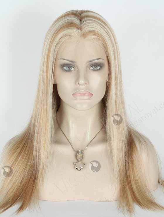 In Stock Brazilian Virgin Hair 18" Straight 60#/8a# Highlights Color Lace Front Wig MLF-04014-2124