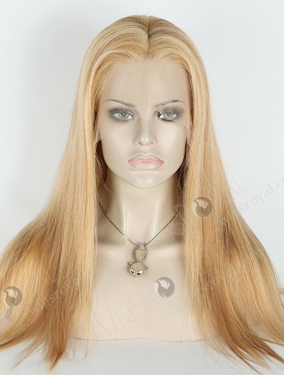 In Stock Brazilian Virgin Hair 18" Straight 27#/8a# Highlights Color Lace Front Wig MLF-04015-2133