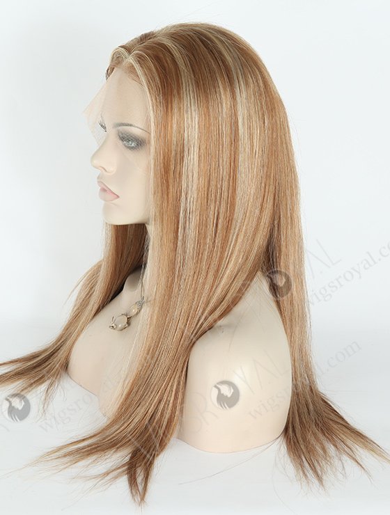 In Stock Brazilian Virgin Hair 18" Straight 9#/10# Evenly Blended With 22# Highlights Color Lace Front Wig MLF-04013-2119