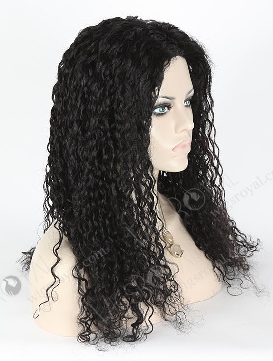 In Stock Brazilian Virgin Hair 20" Tight Curl 10mm 1# Color Silk Top Glueless Wig GL-04048-2270