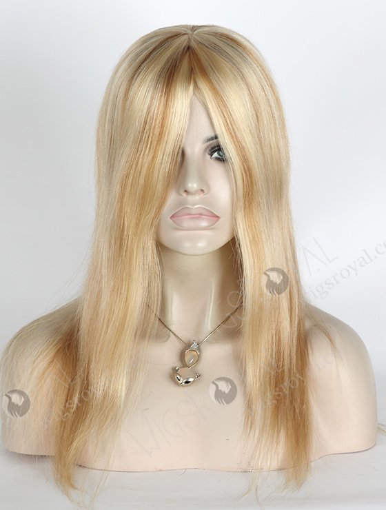 Lovely Blonde with Brown Highlights Glueless Female Wigs 14 Inch GL-08080-2302