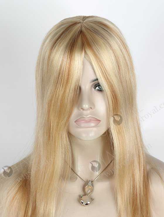 Lovely Blonde with Brown Highlights Glueless Female Wigs 14 Inch GL-08080-2303