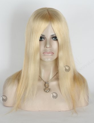 In Stock European Virgin Hair 14" Straight Color 613# Silk Top Glueless Wig GL-08082
