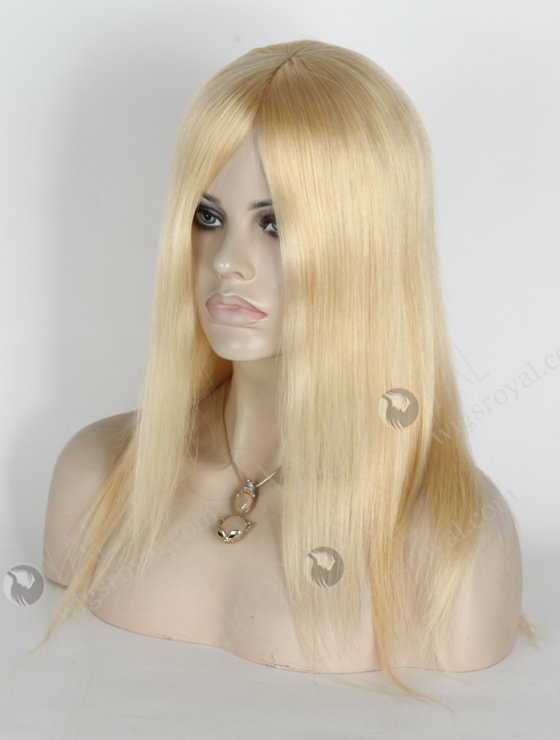 In Stock European Virgin Hair 14" Straight Color 613# Silk Top Glueless Wig GL-08082-2548
