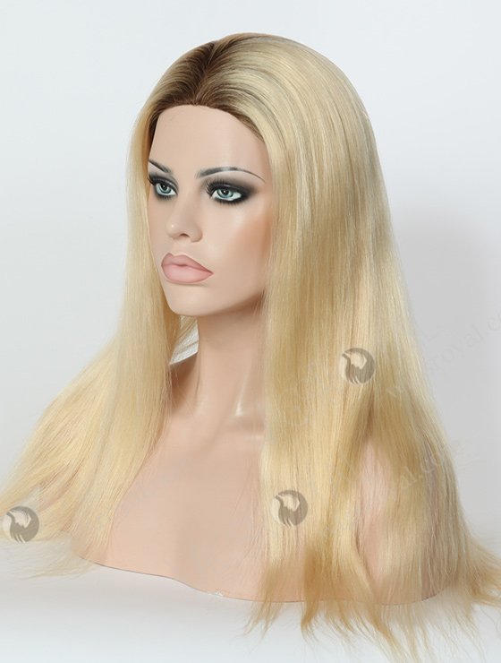 In Stock European Virgin Hair 18" Straight T9/613# Color Silk Top Glueless Wig GL-08010-2826