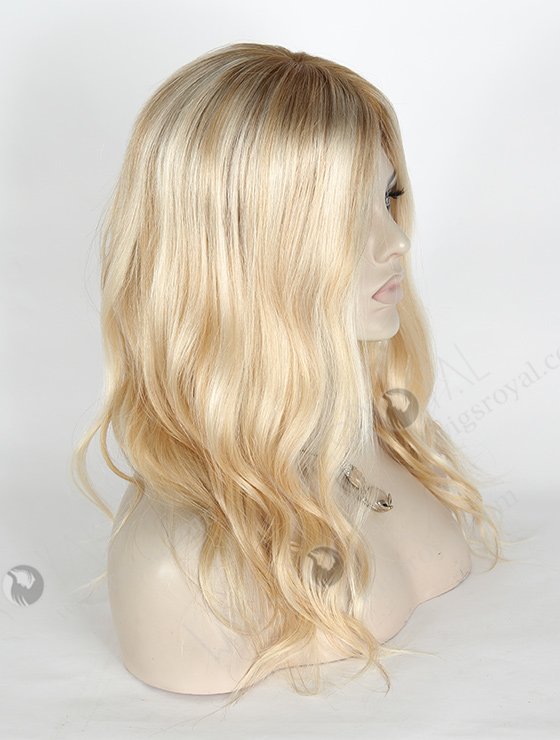 In Stock European Virgin Hair 16" Slight Wave T8/60/25/8# Highlights Color Silk Top Glueless Wig GL-08084-2580
