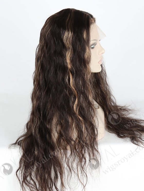 In Stock Brazilian Virgin Hair 24" Natural Wave 2/12# Highlights Lace Front Wig MLF-04021-2457