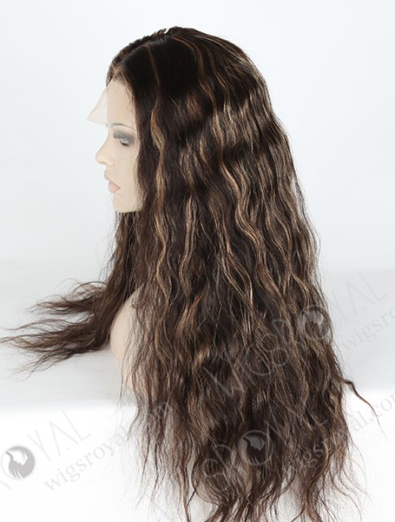 In Stock Brazilian Virgin Hair 24" Natural Wave 2/12# Highlights Lace Front Wig MLF-04021-2459