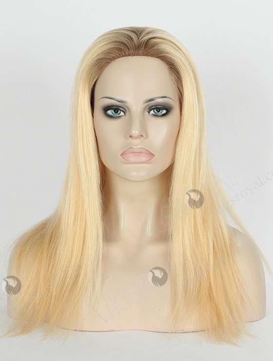 In Stock European Virgin Hair 16" Straight T9/613# Color Silk Top Glueless Wig GL-08047-2809