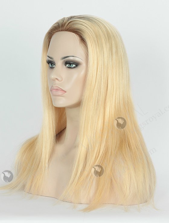 In Stock European Virgin Hair 16" Straight T9/613# Color Silk Top Glueless Wig GL-08047-2810