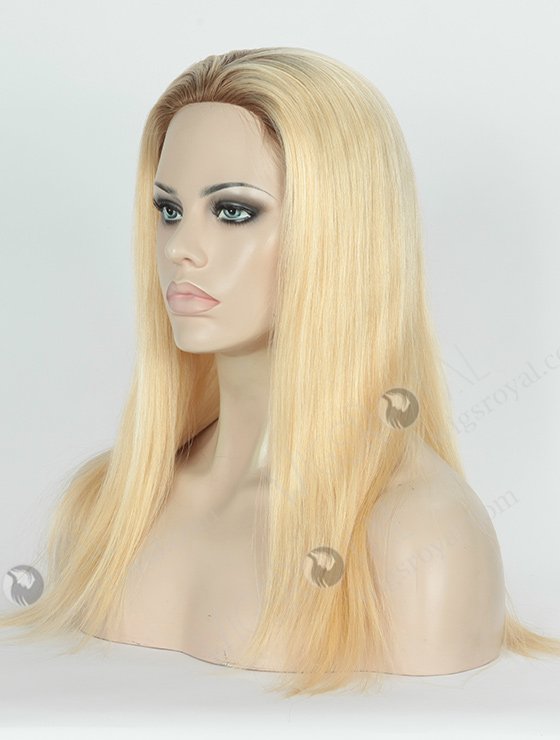 In Stock European Virgin Hair 16" Straight T9/613# Color Silk Top Glueless Wig GL-08047-2812