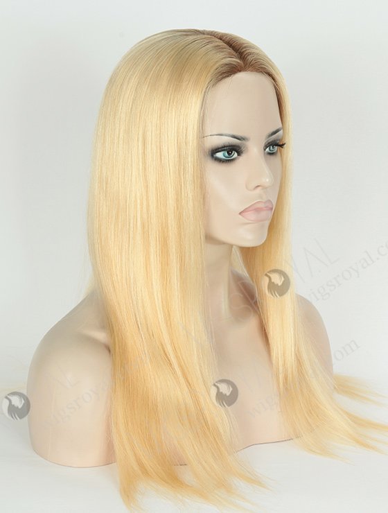 In Stock European Virgin Hair 18" Straight T9/613# Color Silk Top Glueless Wig GL-08016-2819