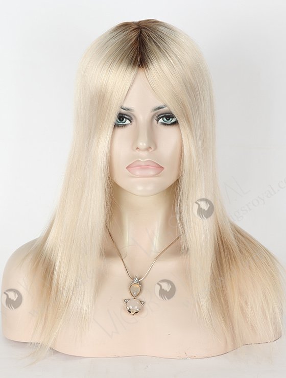 In Stock European Virgin Hair 14" Straight T9/white Color Silk Top Glueless Wig GL-08056-2765