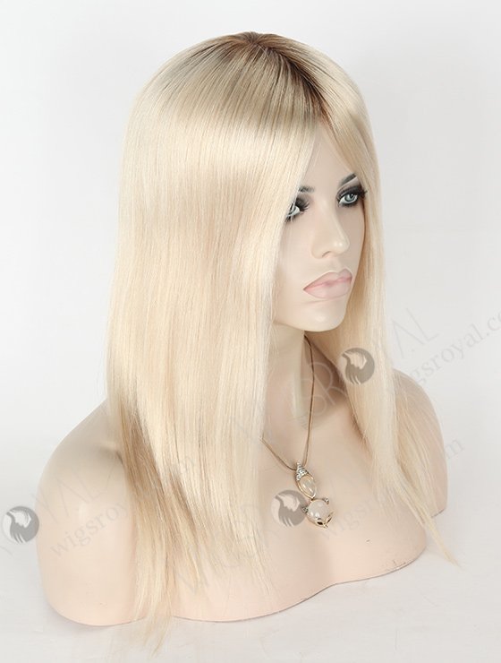 In Stock European Virgin Hair 14" Straight T9/white Color Silk Top Glueless Wig GL-08056-2768