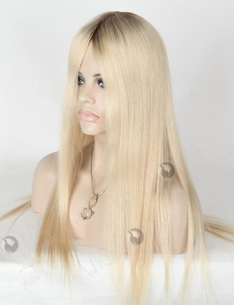 In Stock European Virgin Hair 20" Straight T9/white Color Silk Top  Glueless Wig GL-08059