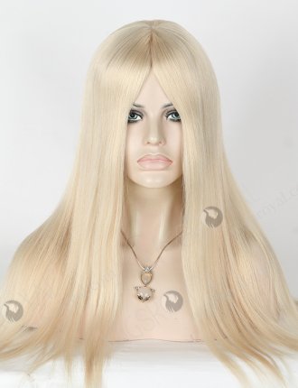 Natural Looking Glueless Silk Top Human Hair Wigs | Luxury 20 Inch Platinum Blonde Wig GL-08055
