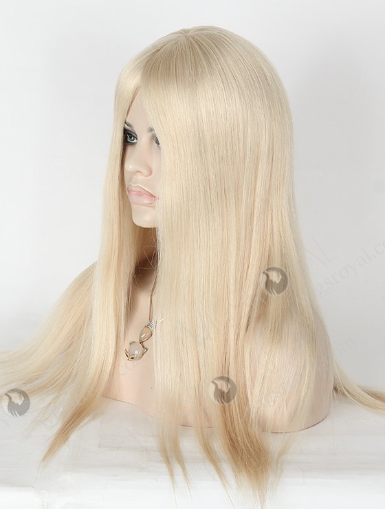 In Stock European Virgin Hair 20" Straight White Color Silk Top Glueless Wig GL-08055-2758