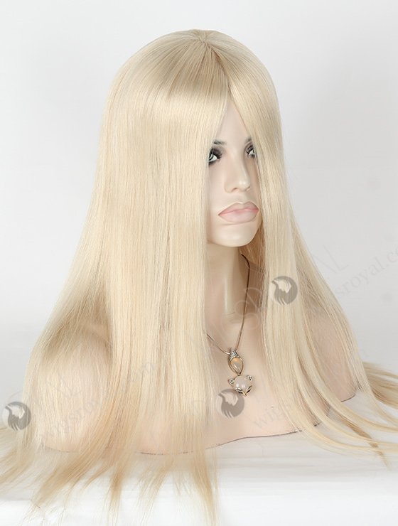 In Stock European Virgin Hair 20" Straight White Color Silk Top Glueless Wig GL-08055-2759