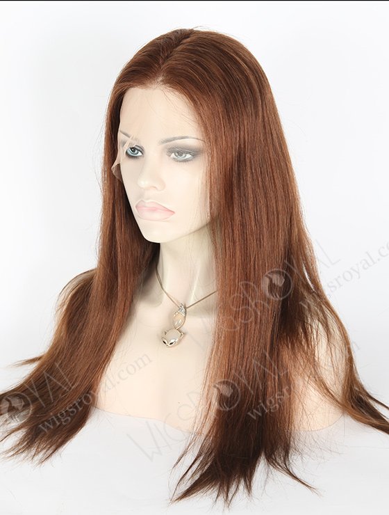 In Stock Indian Remy Hair 18" Straight 4# Color Lace Front Wig MLF-01004-2518