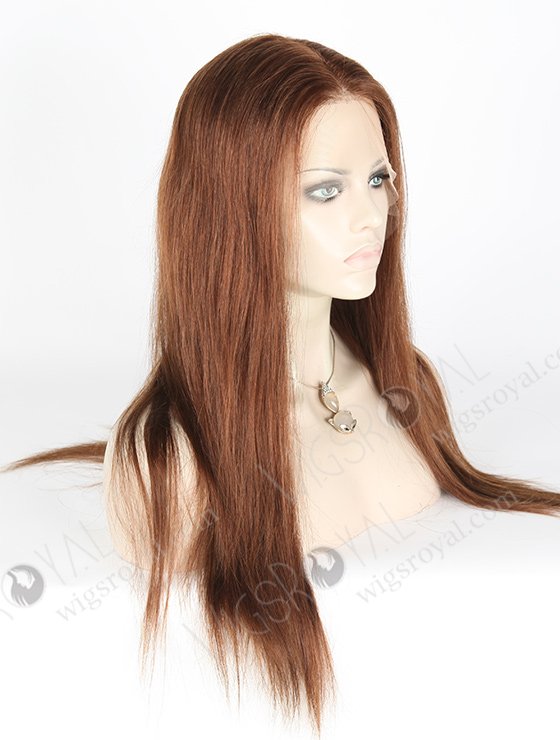 In Stock Indian Remy Hair 18" Straight 4# Color Lace Front Wig MLF-01004-2516