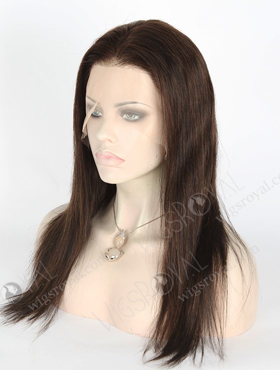 In Stock Indian Remy Hair 16" Straight 1#/4# Evenly Blended Color Lace Front Wig MLF-01009-2672