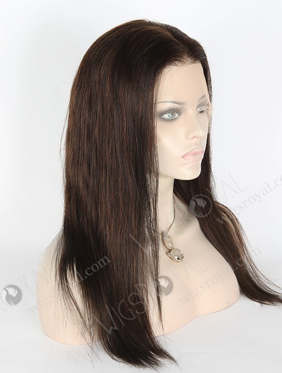 In Stock Indian Remy Hair 16" Straight 1#/4# Evenly Blended Color Lace Front Wig MLF-01009-2674