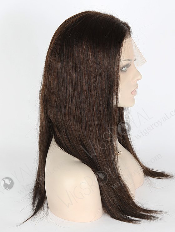 In Stock Indian Remy Hair 16" Straight 1#/4# Evenly Blended Color Lace Front Wig MLF-01009-2675