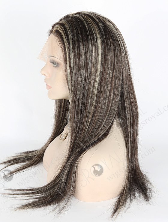 In Stock Indian Remy Hair 18" Straight 1#/3# Evenly Blended With 22# Highlights Color Lace Front Wig MLF-01006-2623
