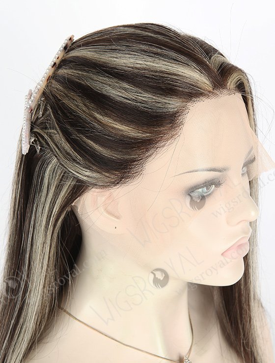 In Stock Indian Remy Hair 18" Straight 1#/3# Evenly Blended With 22# Highlights Color Lace Front Wig MLF-01006-2626