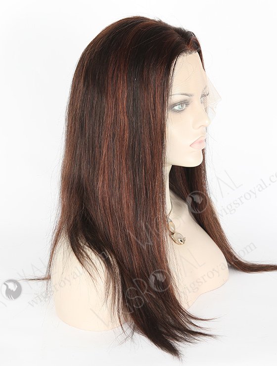 In Stock Indian Remy Hair 16" Straight 1#/3# Evenly Blended With 33# Highlights Color Lace Front Wig MLF-01007-2640