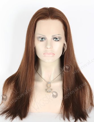 In Stock Indian Remy Hair 16" Straight 3#/4# Evenly Blended Color Lace Front Wig MLF-01008