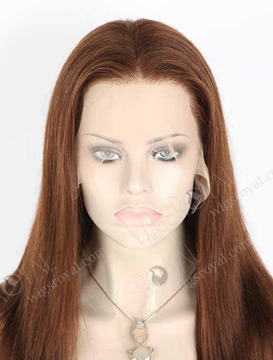 In Stock Indian Remy Hair 16" Straight 3#/4# Evenly Blended Color Lace Front Wig MLF-01008-2657