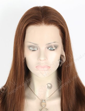 In Stock Indian Remy Hair 16" Straight 3#/4# Evenly Blended Color Lace Front Wig MLF-01008