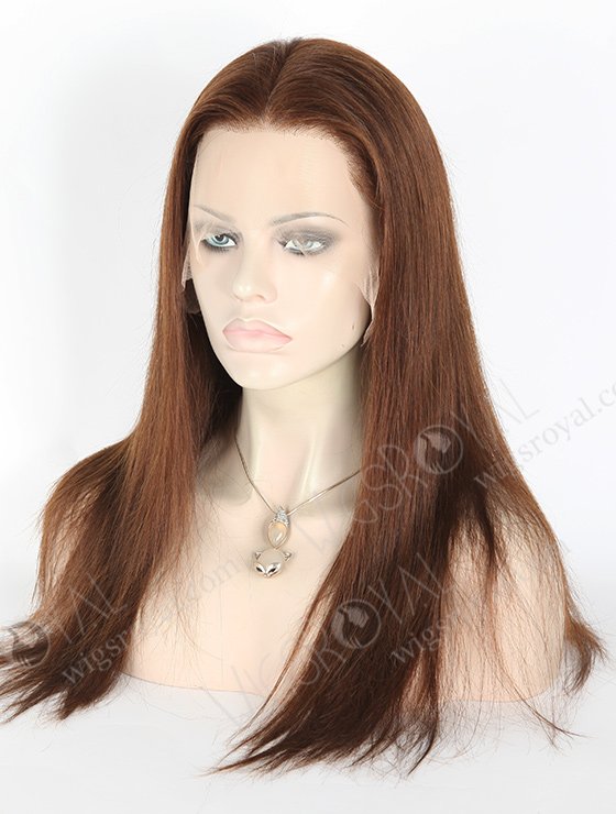 In Stock Indian Remy Hair 16" Straight 3#/4# Evenly Blended Color Lace Front Wig MLF-01008-2658