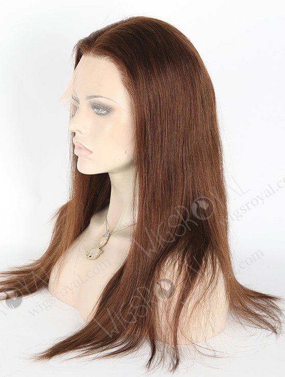 In Stock Indian Remy Hair 16" Straight 3#/4# Evenly Blended Color Lace Front Wig MLF-01008-2659