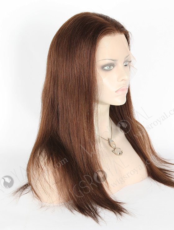 In Stock Indian Remy Hair 16" Straight 3#/4# Evenly Blended Color Lace Front Wig MLF-01008-2661