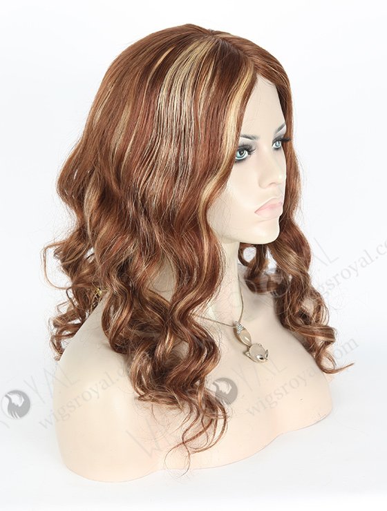In Stock European Virgin Hair 18" Loose Big Curl 6/27# Highlights with Roots Color 6# Silk Top Glueless Wig GL-08071-2723