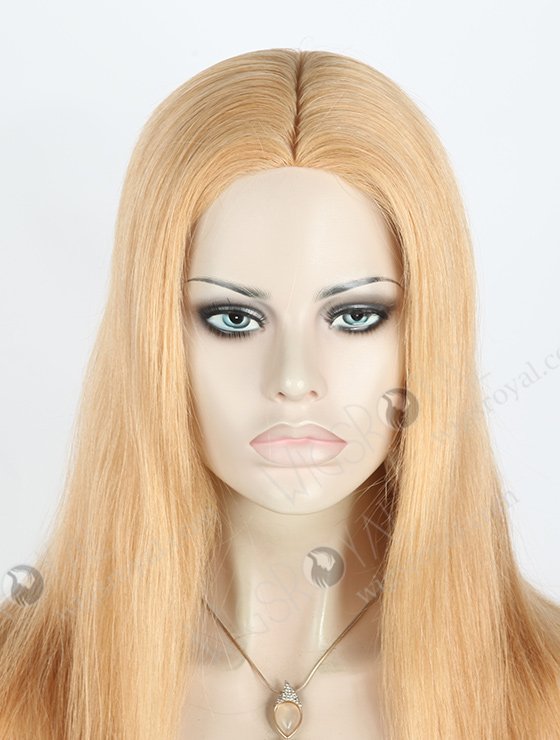 In Stock European Virgin Hair 18" Straight 18/22# Evenly Blended Color Silk Top Glueless Wig GL-08036-2711