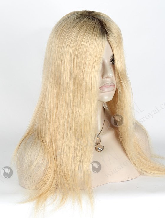 In Stock European Virgin Hair 18" Straight T9/24# Color Silk Top Glueless Wig GL-08011-2833