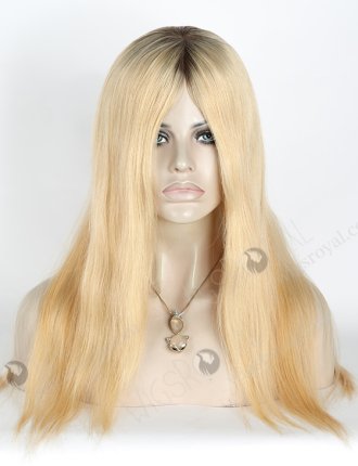 In Stock European Virgin Hair 18" Straight T9/24# Color Silk Top Glueless Wig GL-08074